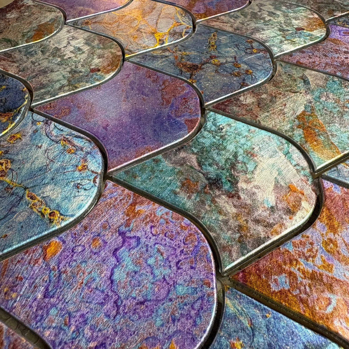 Ceramic Aluminium Colourful Mosaic Tile - 262*292*8mm - 11 sheets = 1m2 - DZ-158