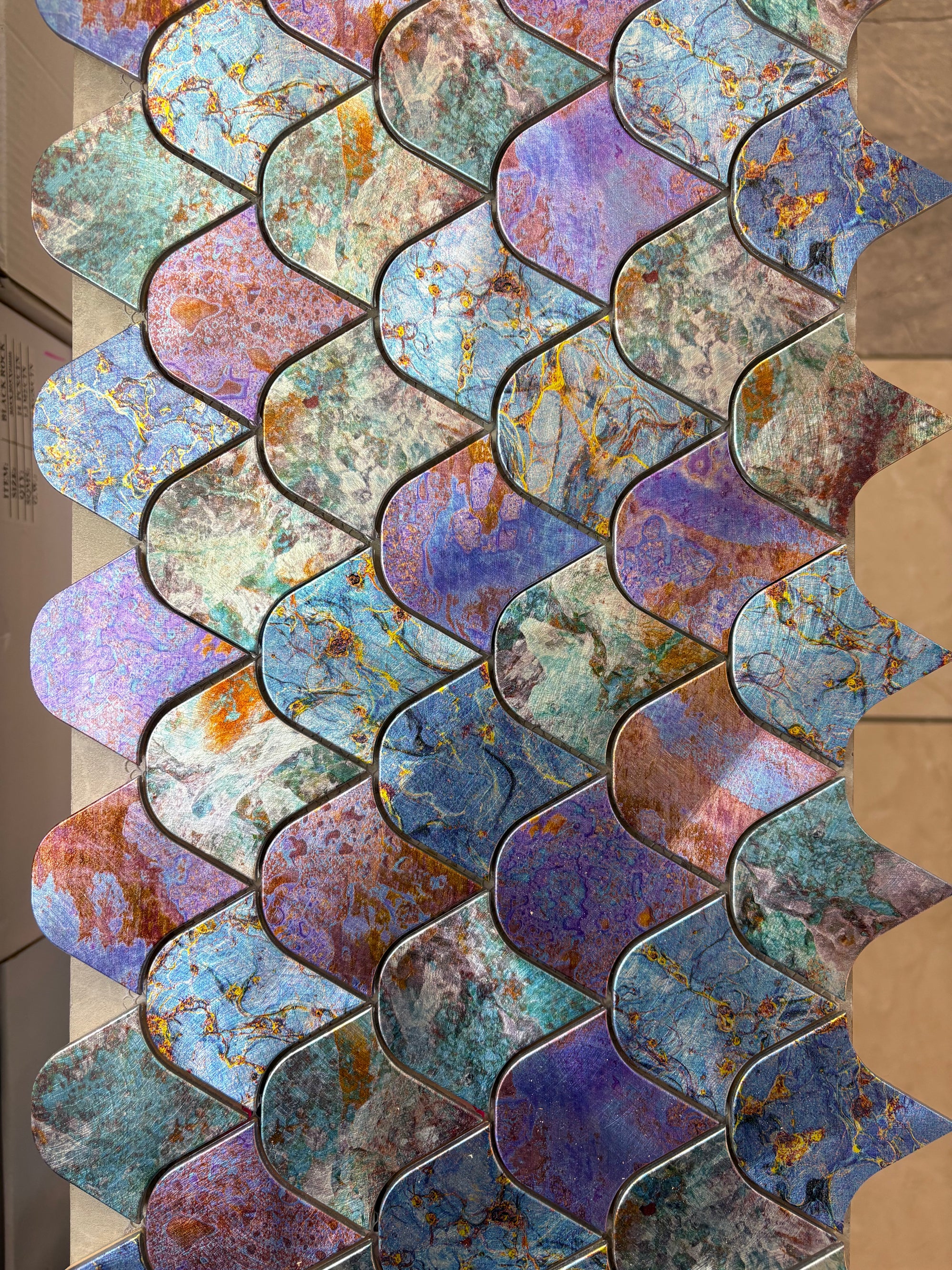 Ceramic Aluminium Colourful Mosaic Tile - 262*292*8mm - 11 sheets = 1m2 - DZ-158