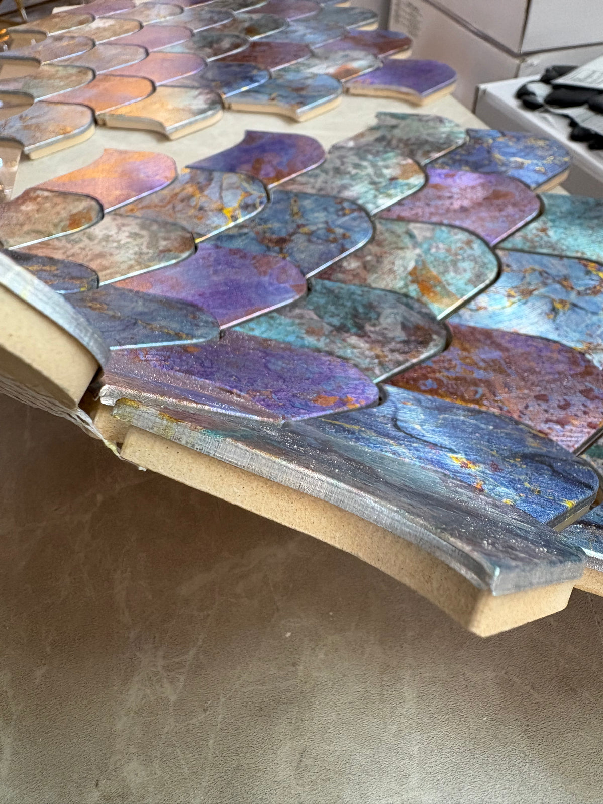 Ceramic Aluminium Colourful Mosaic Tile - 262*292*8mm - 11 sheets = 1m2 - DZ-158