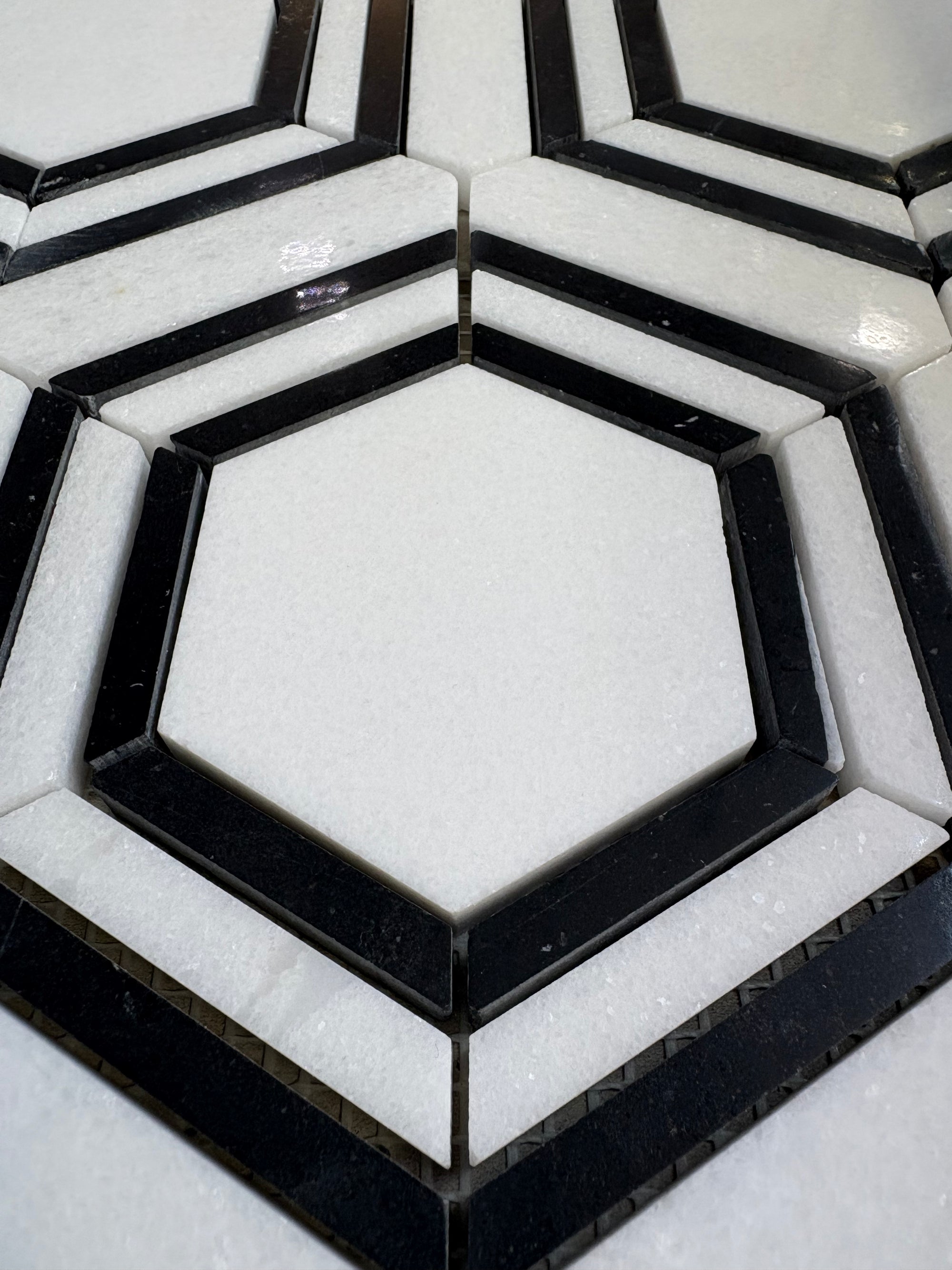 Ceorama Nero Polished Marble Mosaic - 280*330*10mm - 11sheets = 1 meter square - Stone Mosaic