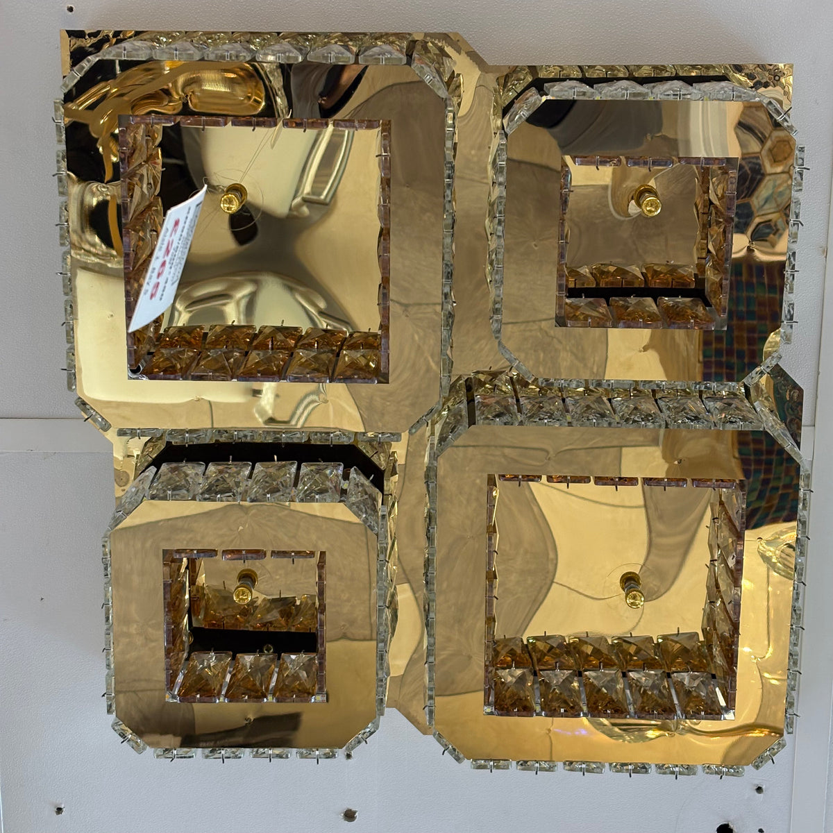 ✨ Luxury 4-Square Gold LED Ceiling Light with Colour changing feature✨