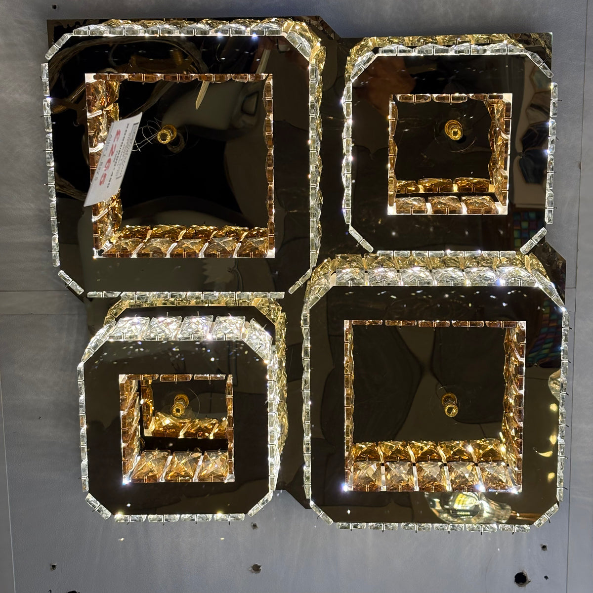 ✨ Luxury 4-Square Gold LED Ceiling Light with Colour changing feature✨