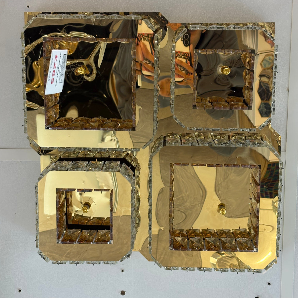 ✨ Luxury 4-Square Gold LED Ceiling Light with Colour changing feature✨