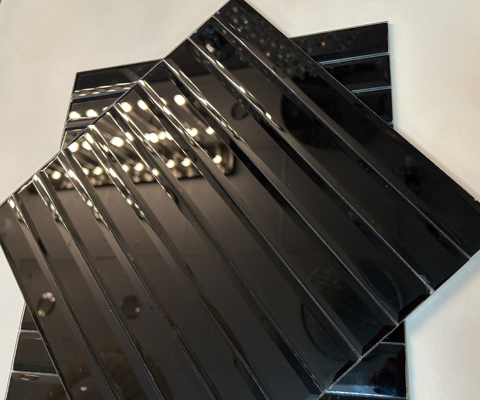 Black Rectangle Strip Glass Mosaic Tiles-300*300*8mm-11sheets-1m2-DZ3302