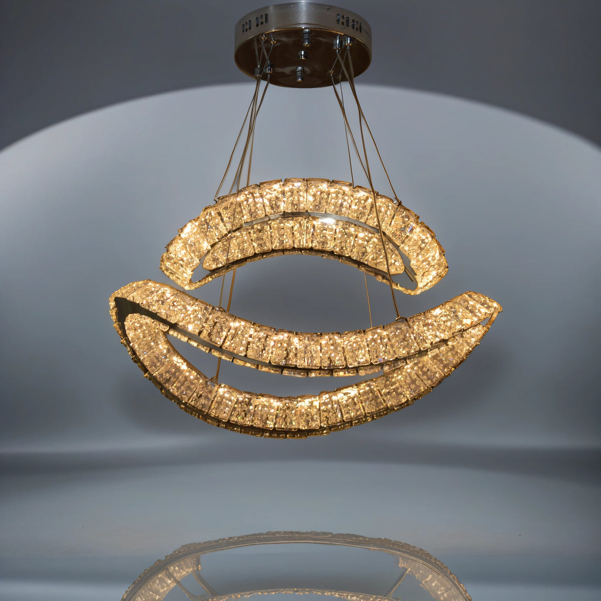 Pendant Ceiling Light-Colour Changing Dimmable with Remote Control-3014-650*650-Chrome