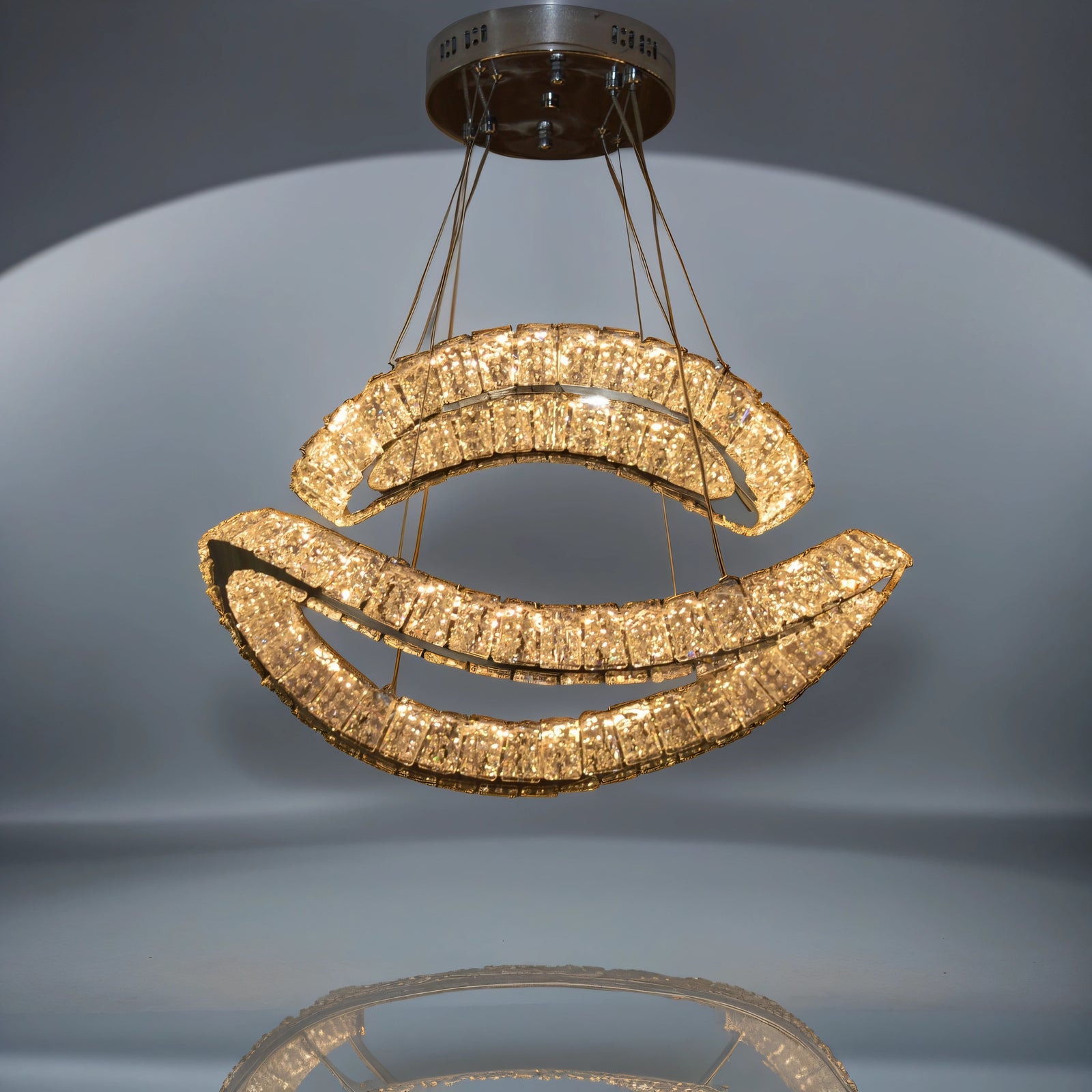 Pendant Ceiling Light-Colour Changing Dimmable with Remote Control-3014-650*650-Chrome