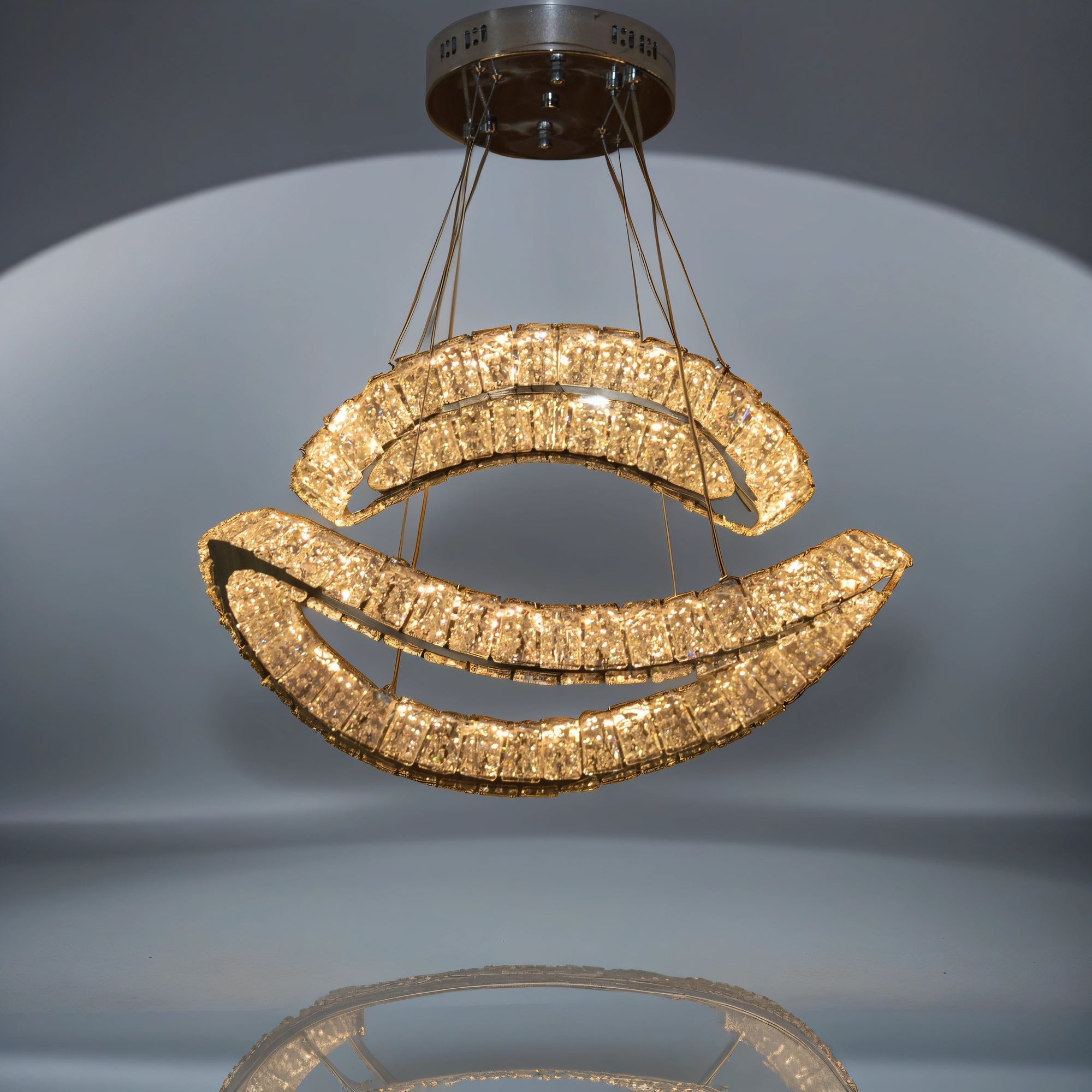 Pendant Ceiling Light-Colour Changing Dimmable with Remote Control-3014-650*650-Chrome