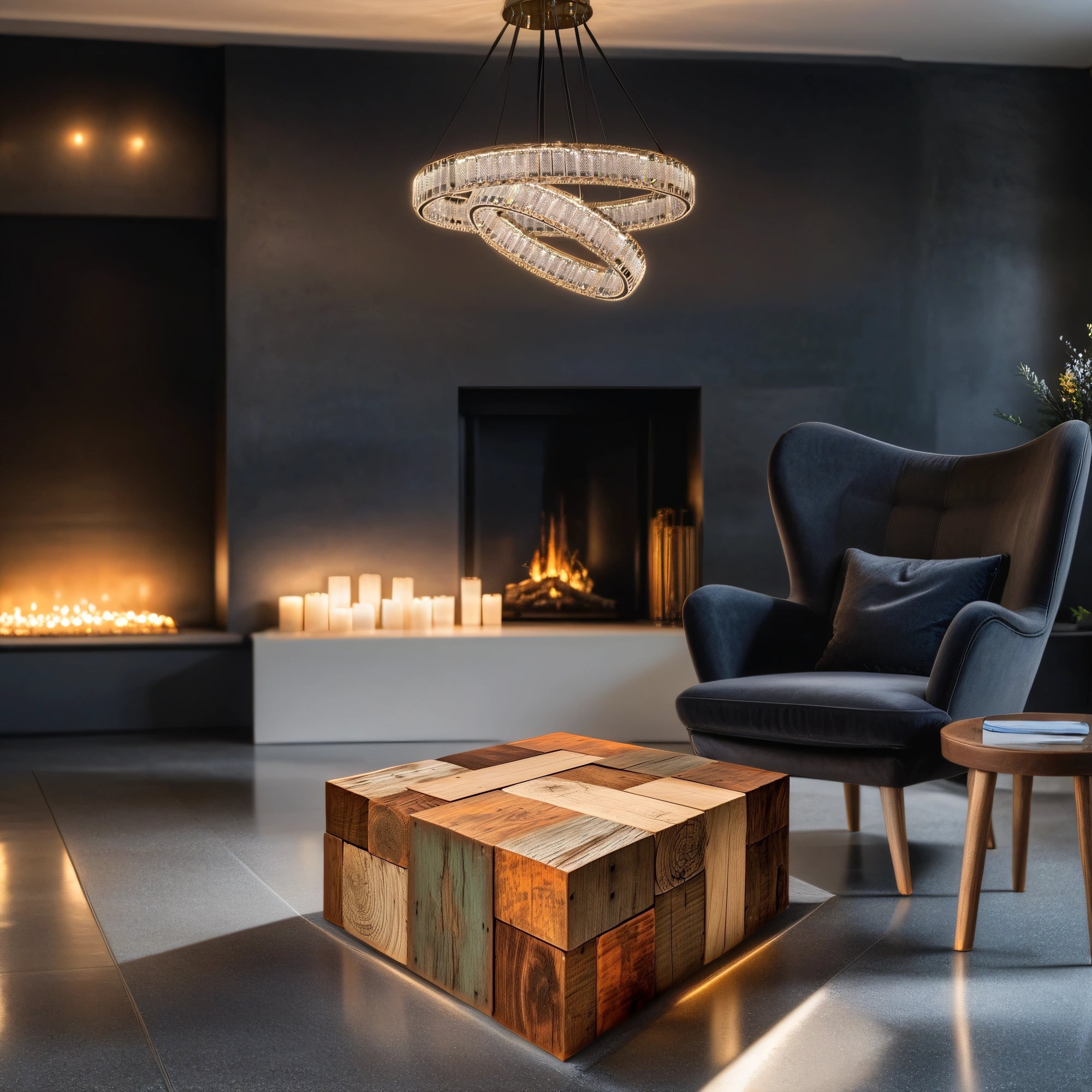 2 Tier Crystal LED Incorporated Ceiling Light with colour changing and brightness adjustment feature remote control matching Floor Table Lamps