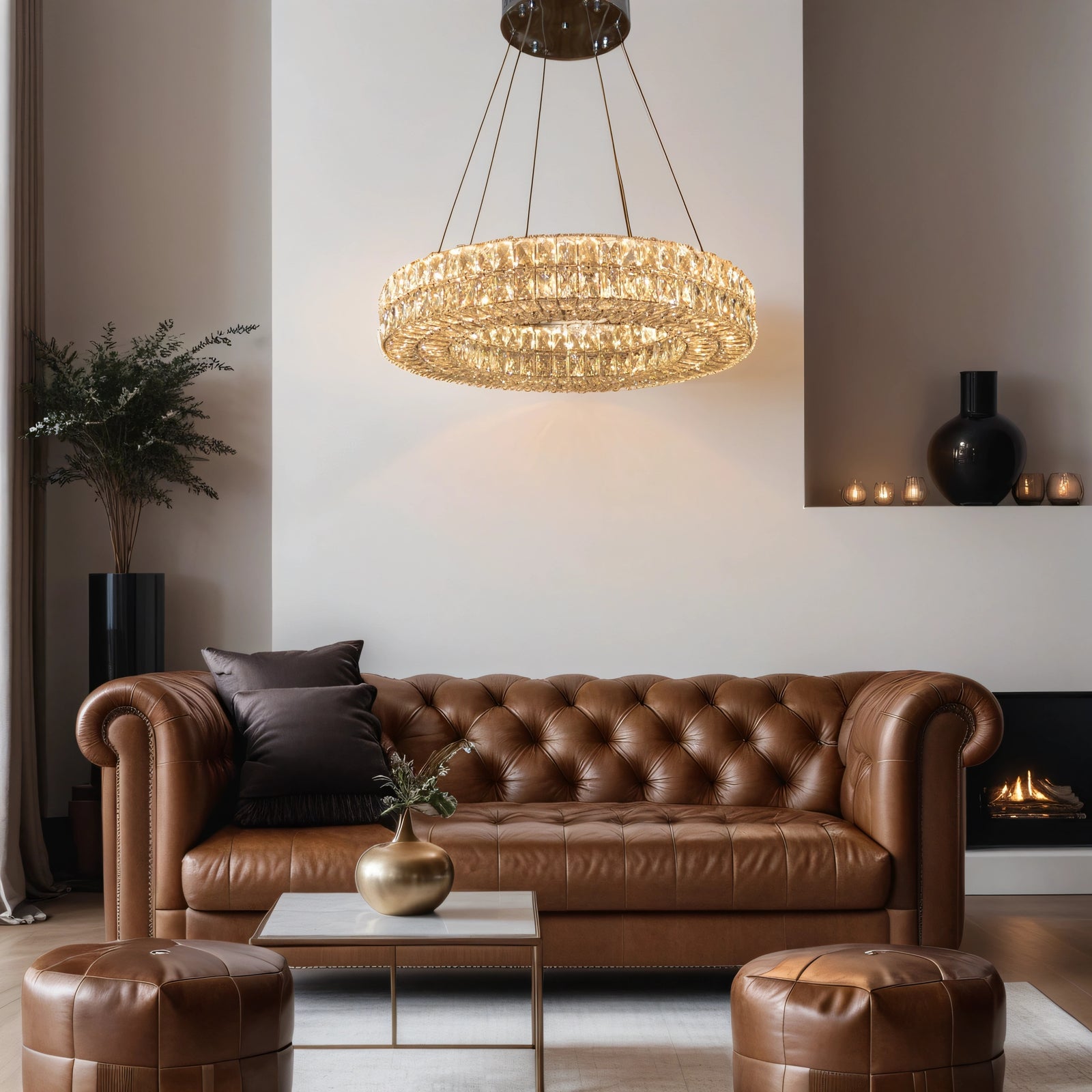 Crystal LED Wheel Pendant Ceiling Light-Colour Changing Dimmable with Remote Control-202134-650chrome