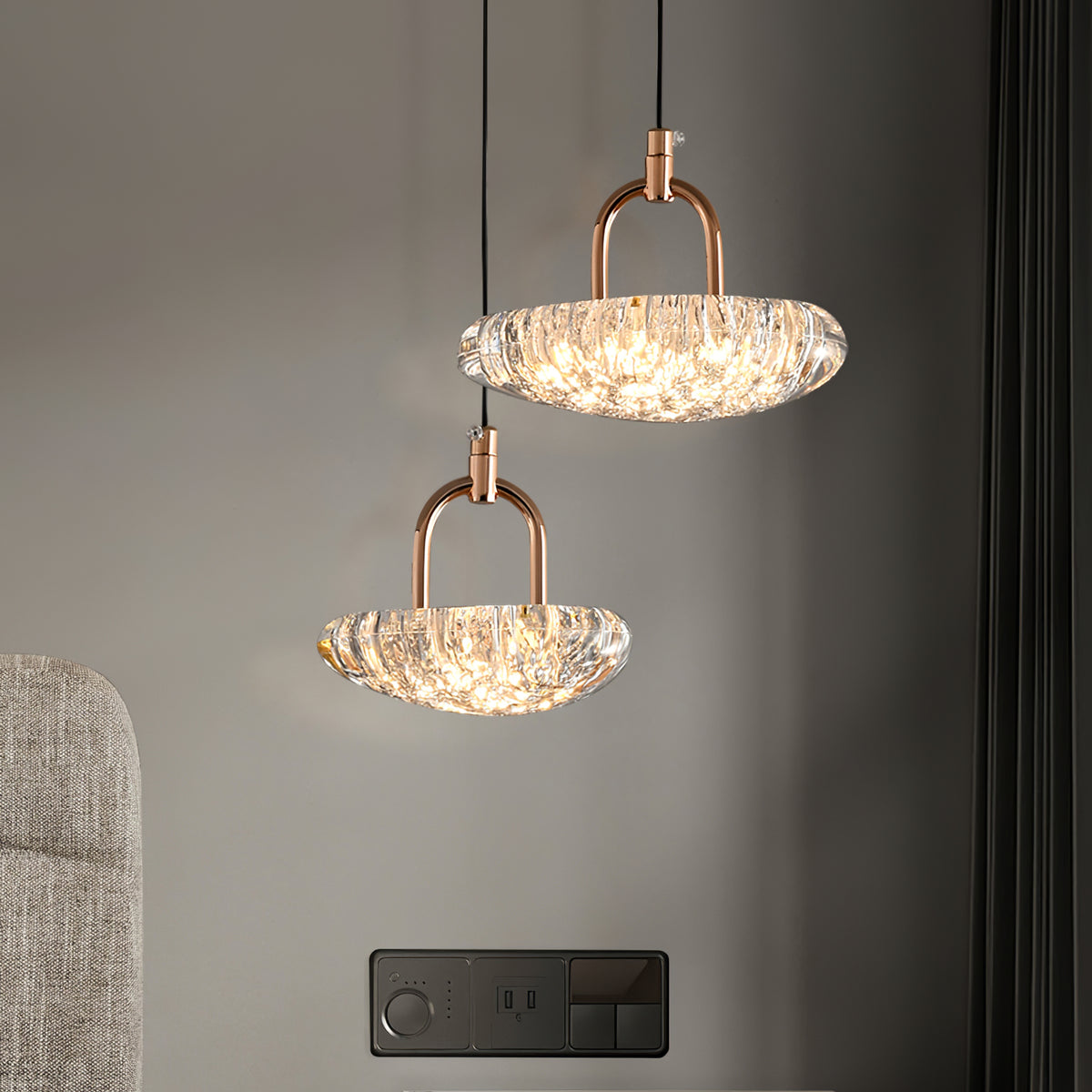 Almond Shape diffusers with an ice effect  Modern Wall mount LED Lights  -2310-1DW