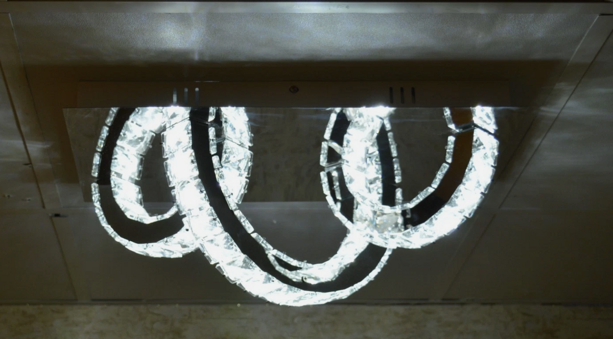 Luxury Modern 3 Ring LED Ceiling Light Gold Circular Flush Mount Contemporary