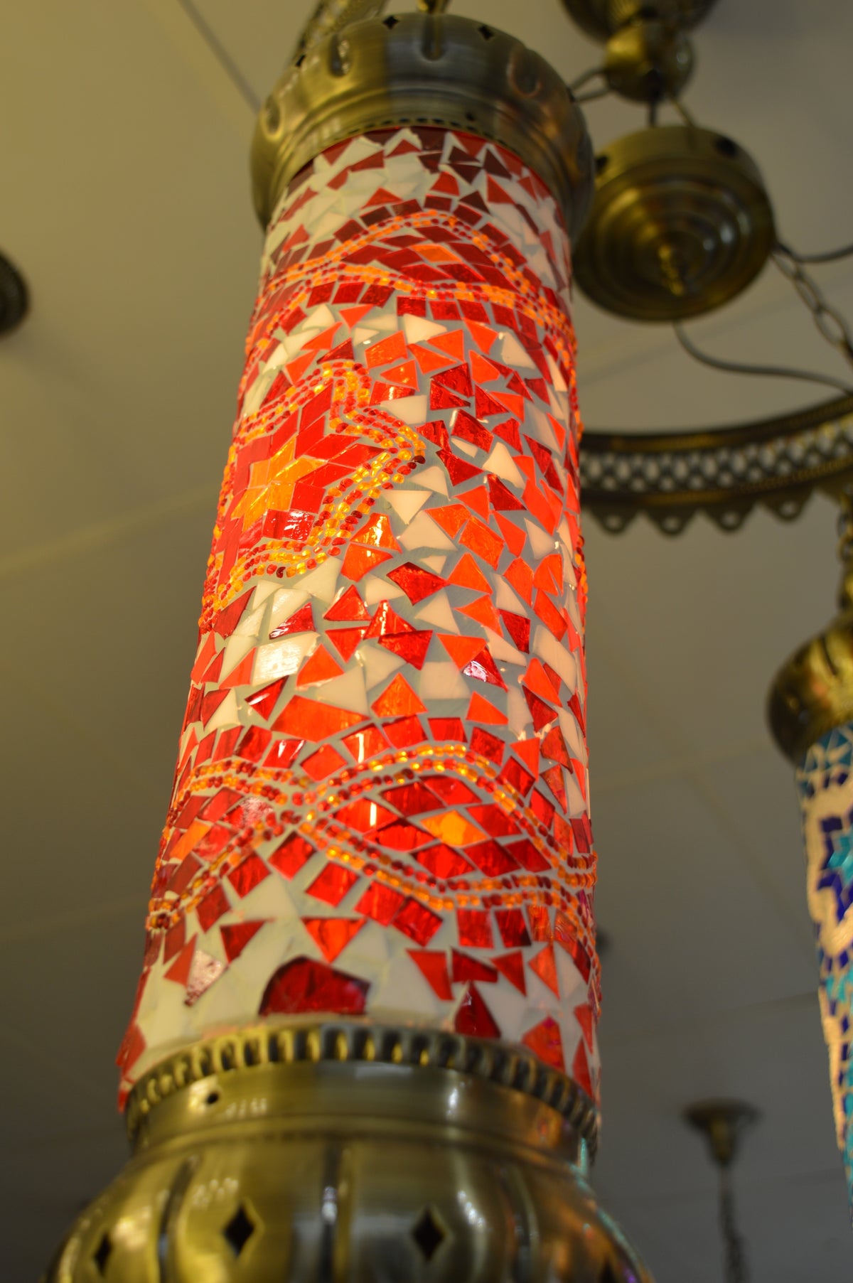 Handmade Turkish Mosaic Chandelier Lamp Ceiling Light Style Multi Lantern