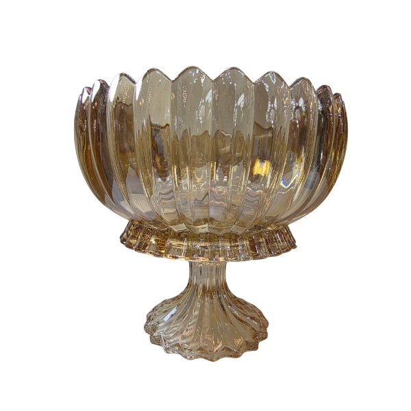 Crystal Rose Gold & Clear Lotus Shape Glass Fruit Basket Bowl Stand Colorful Fruit Vegetable Baskets Creative Fruit Dish Basket Luxurious Fruit Basket/Bowl