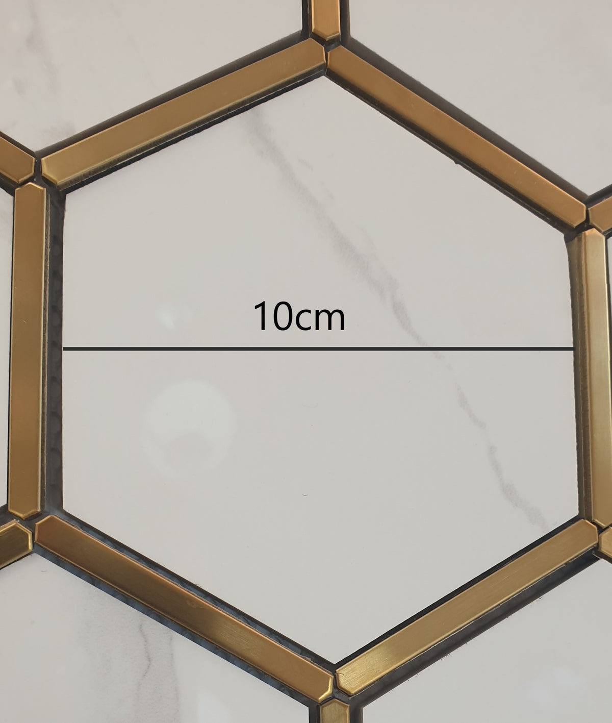 Hexagonal Silver and White Elegant Porcelain Mosaic Tiles-220*380*8mm-11sheets-1m2