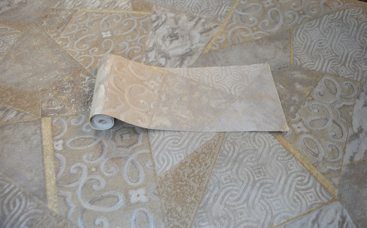 Kingston Modern Geometric Pattern Double width Wallpapers in 3 different colours-15mtr Length and 1mtr Width-VA15204, 05 & 08