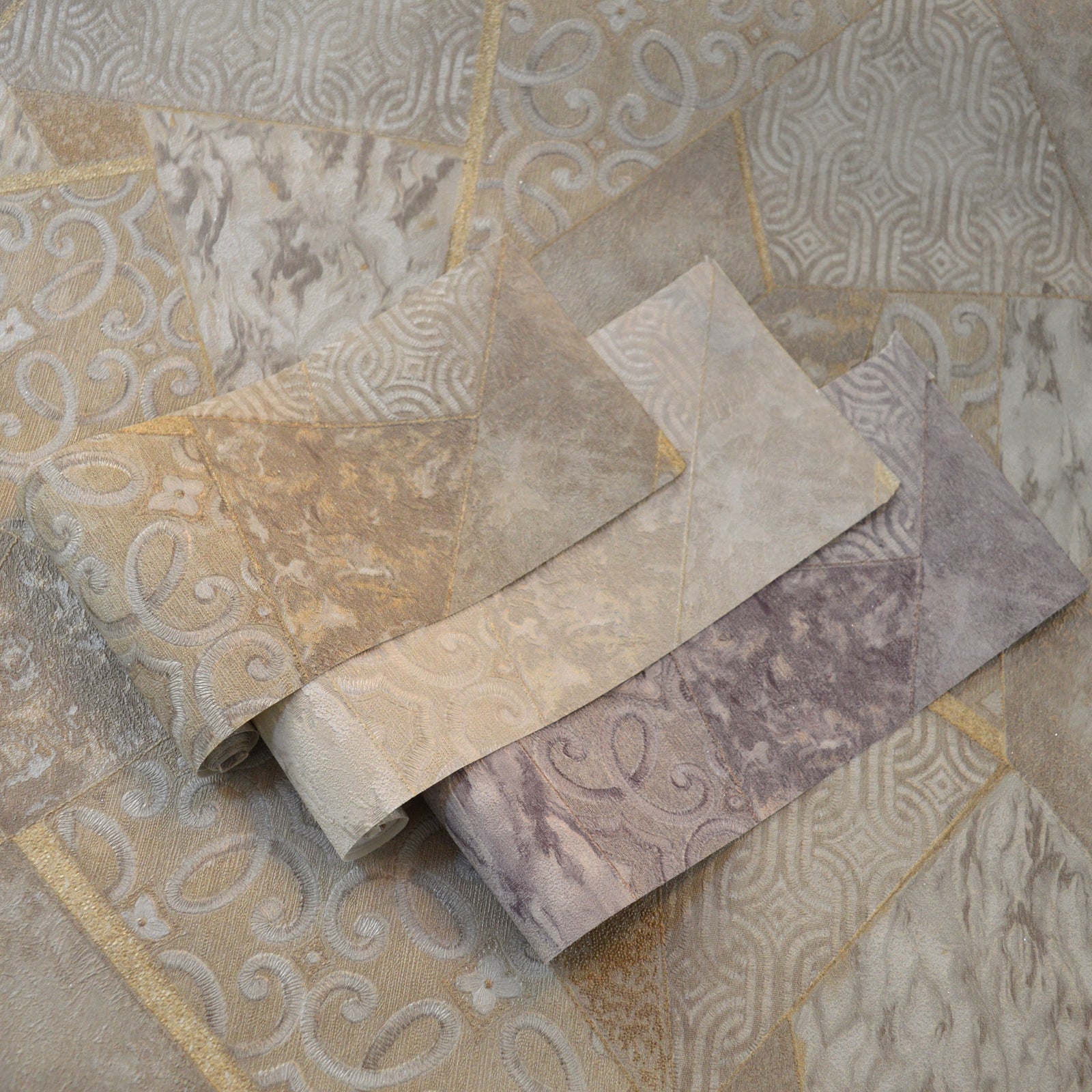 Kingston Modern Geometric Pattern Double width Wallpapers in 3 different colours-15mtr Length and 1mtr Width-VA15204, 05 & 08