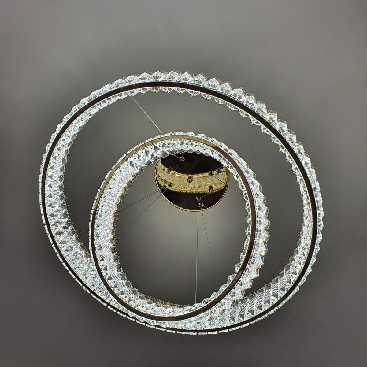 Modern Crystal Pendant Ceiling Light-colour changing brightness adjustment feature-remote control- with matching Floor & Table Lamps –Y608-400+600