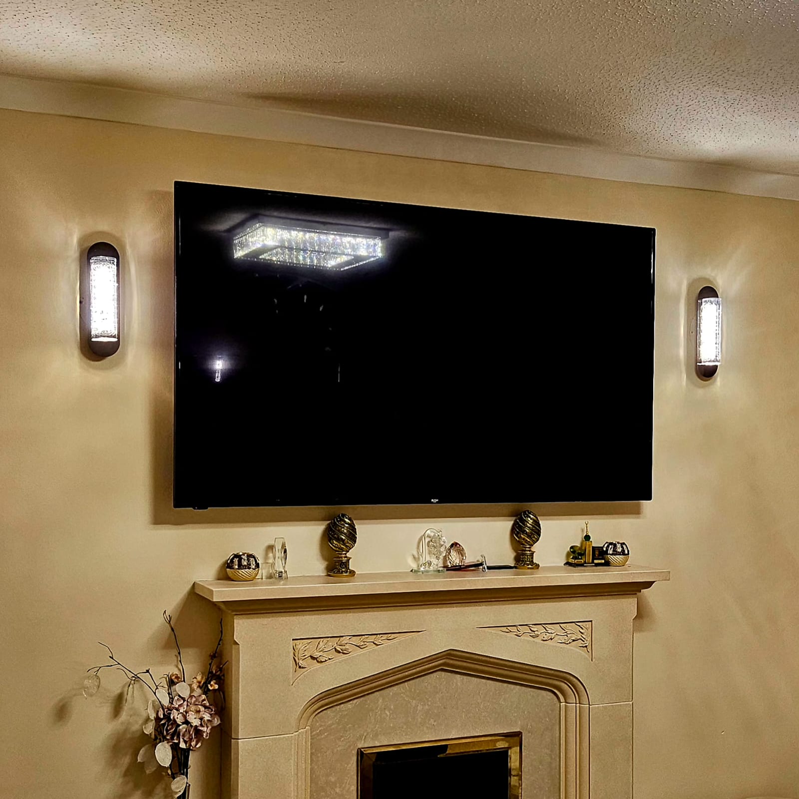 Crystal Glass Black Base LED Wall Light/Wall Lamp with Colour Changing Features-2335-1Bar & 2Bars