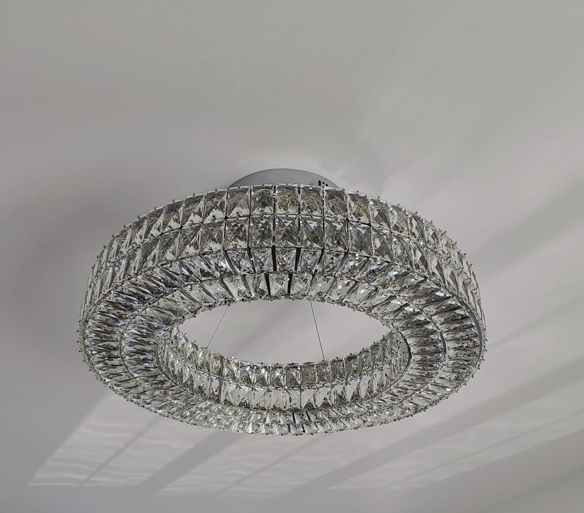 Modern 2 Layered Crystal Ring LED Ceiling Chandelier