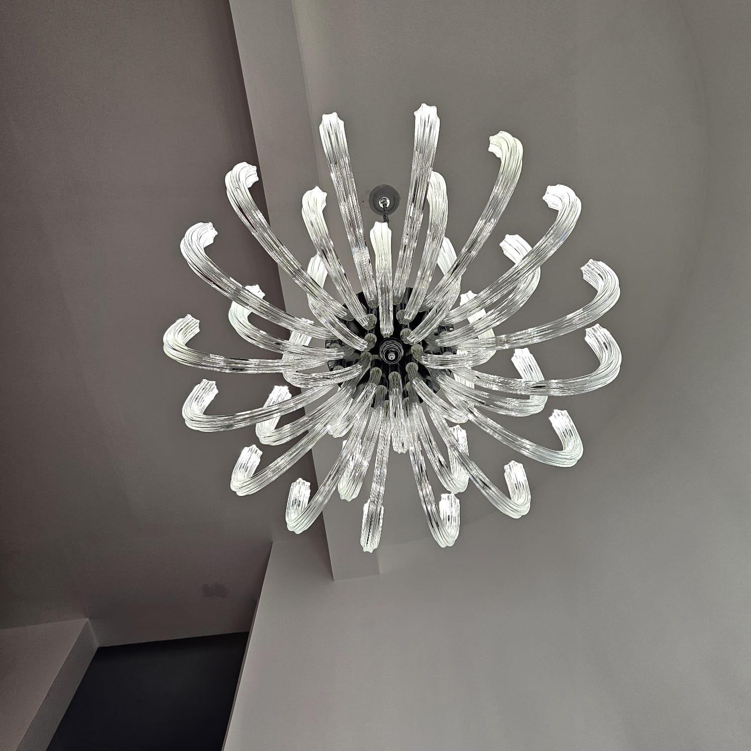 Luxury Modern Glass LED Chandelier Clear Spiral Pendant Light | 03 Sizes