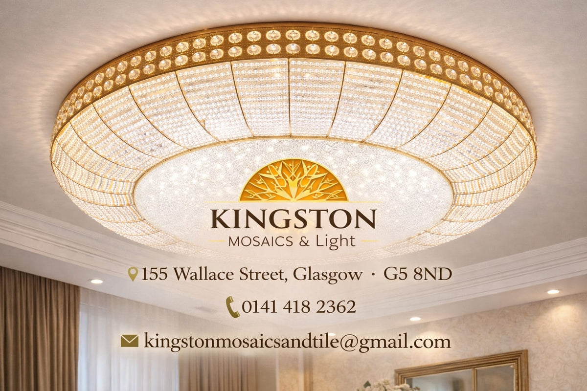 Luxury Crystal LED Flush Ceiling Light Gold Frame – 03 Colour Changing - 02 Size