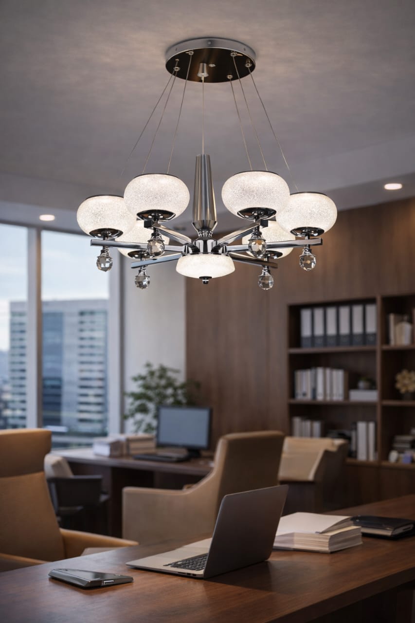 Modern Crystal LED Chandelier Ceiling Pendant – Glass Shades - Multi Variants