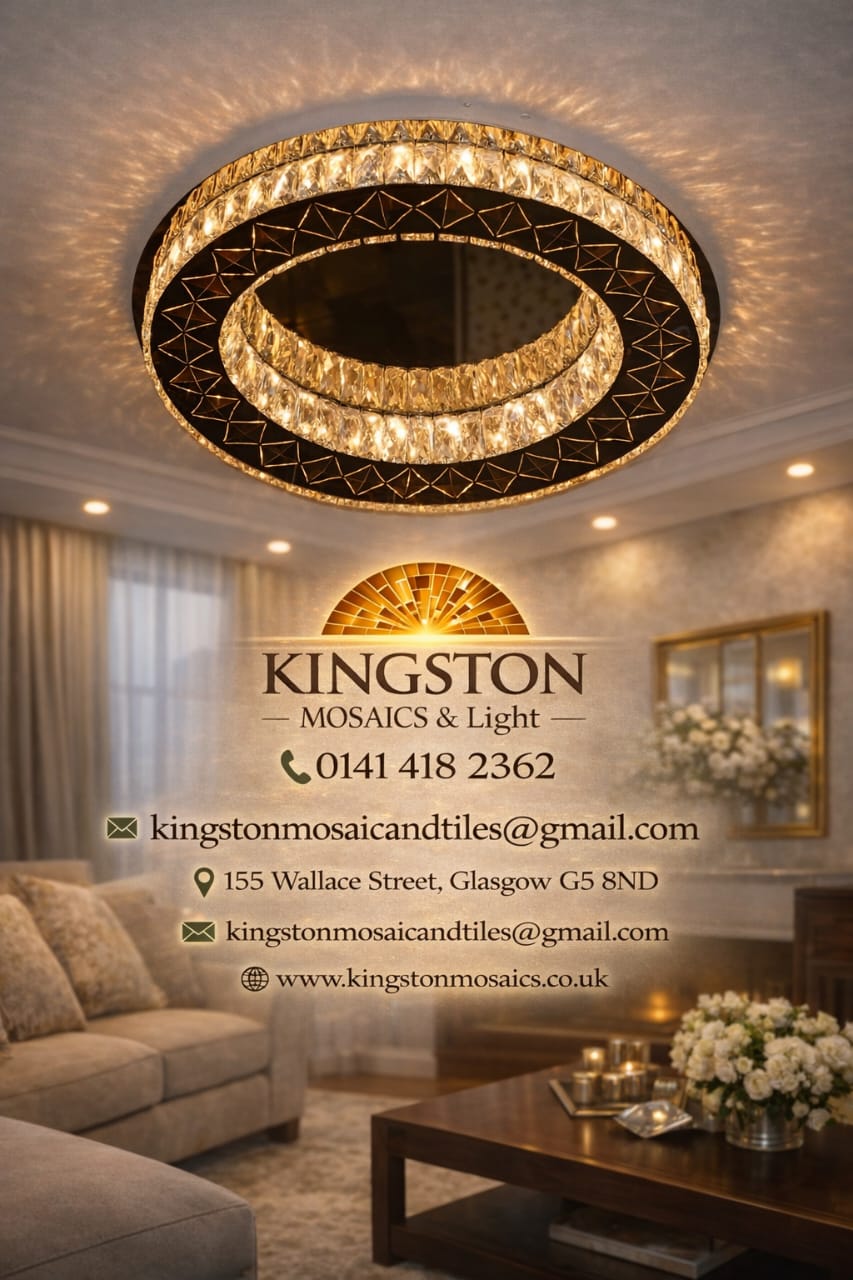 Luxury Double Ring Crystal LED Ceiling Light – 03 Colour Changing Feature