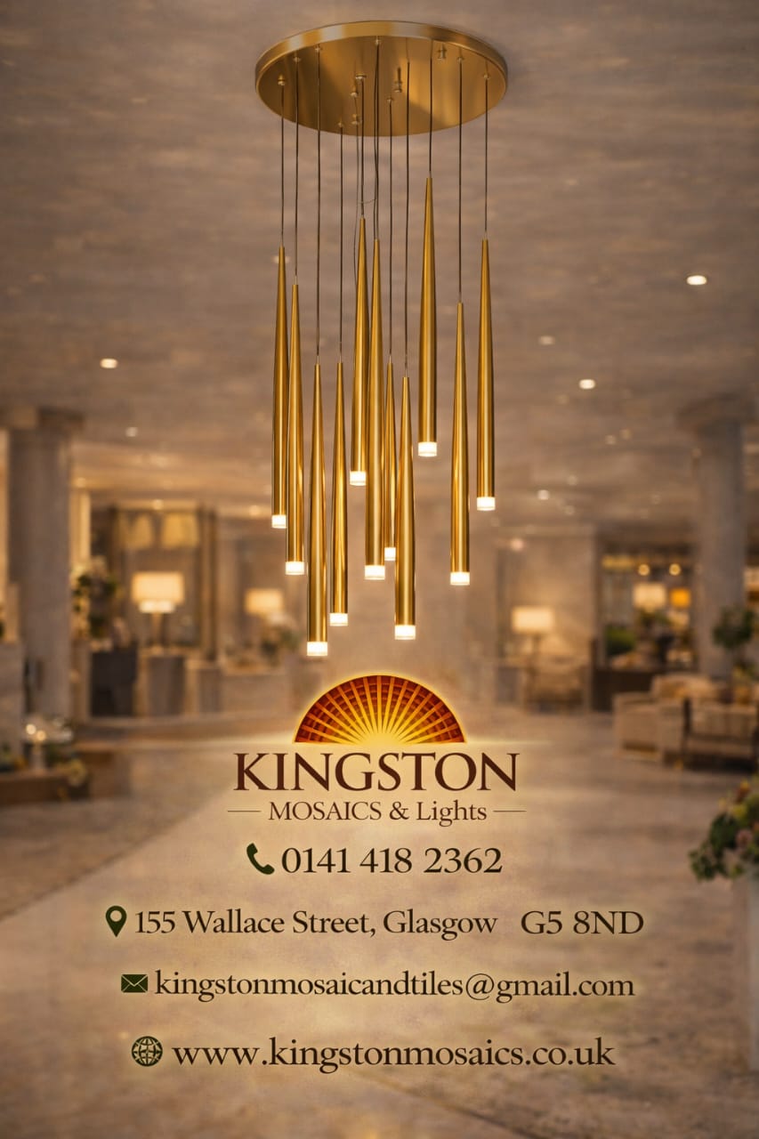 Luxury Gold Multi-Tube LED Pendant Chandelier