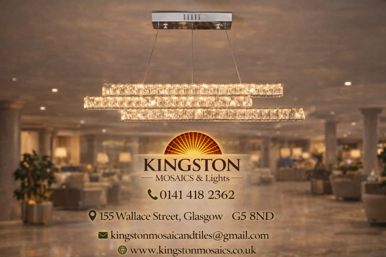 Luxury Triple-Tier Crystal LED Linear Chandelier - Colour Changing Feature