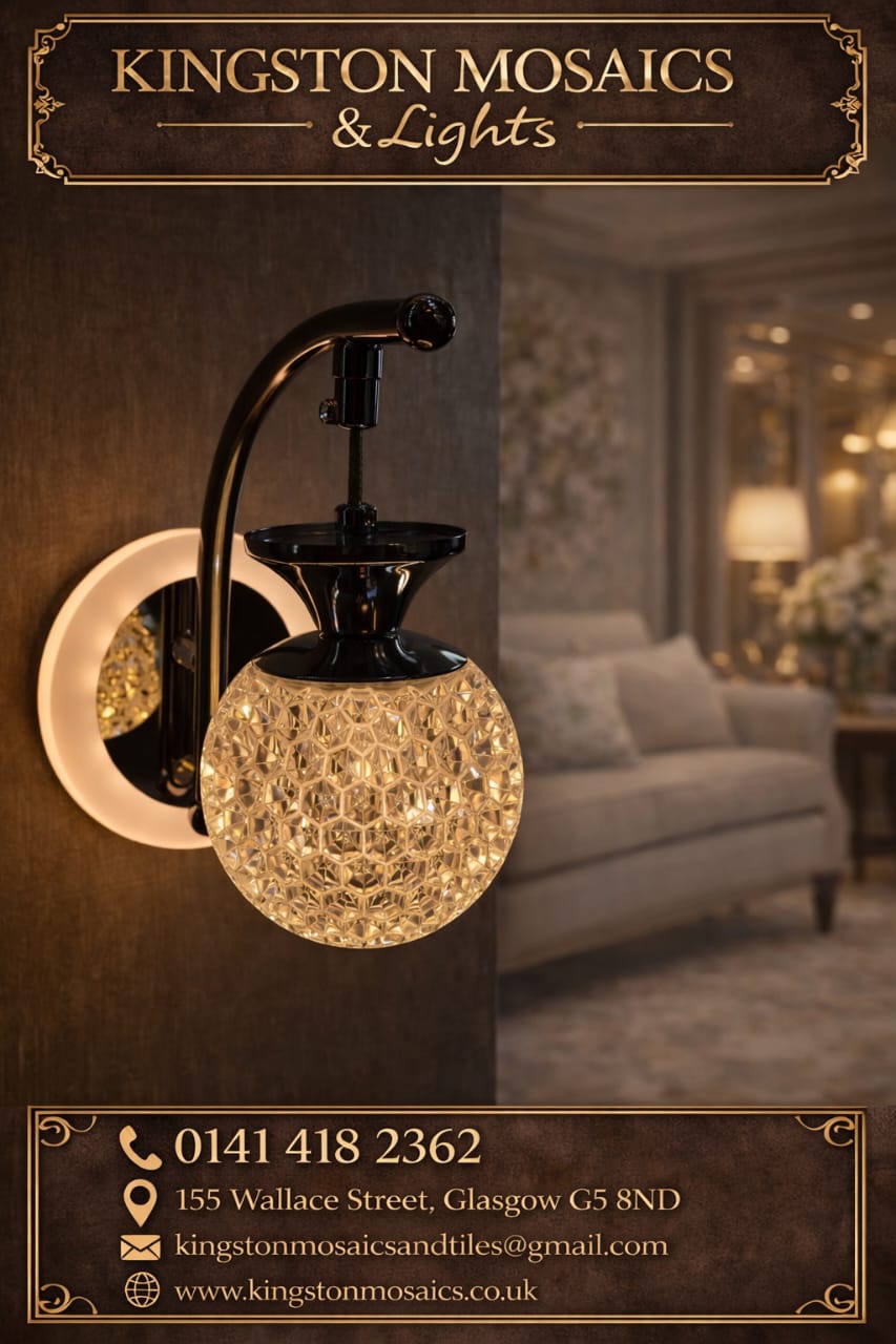 Modern LED Crystal Globe Wall Light 02 Colours Available