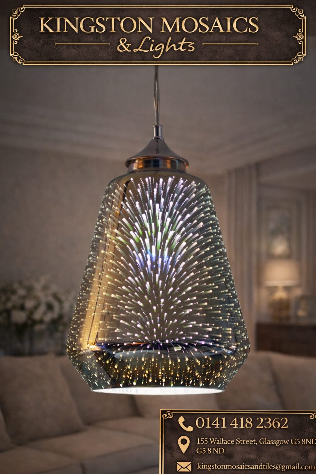 3D Firework Glass Pendant Light | Modern LED Ceiling Hanging Lamp
