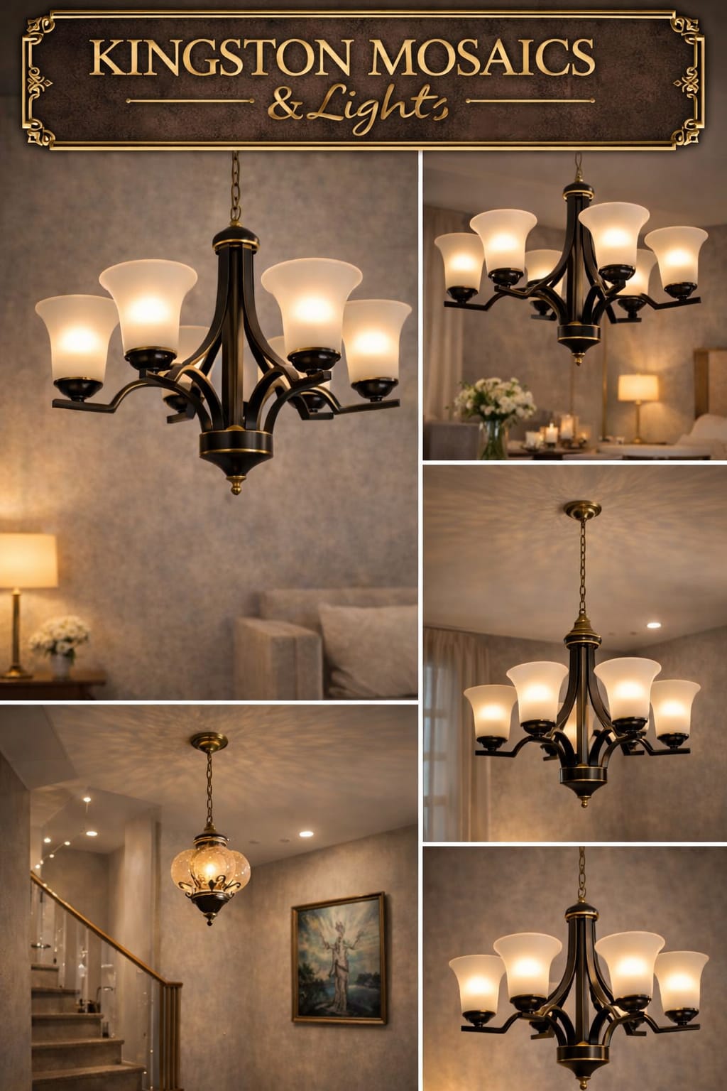 Classic 8-Light Chandelier Ceiling Light | Black & Antique Gold Finish