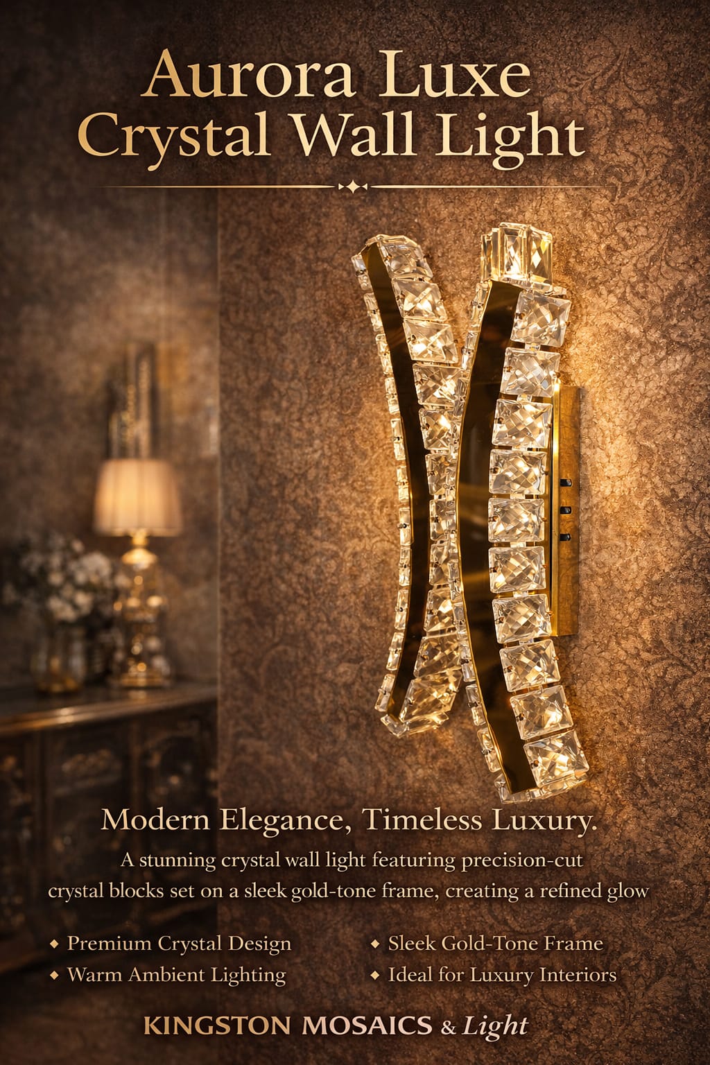 Aurora Luxe Crystal Wall Light
