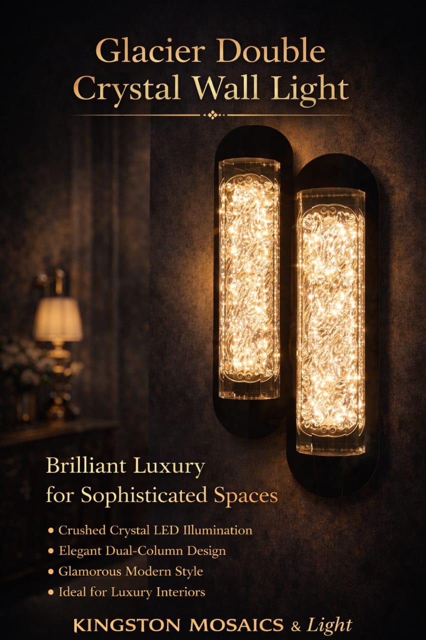 Glacier Dual Crystal LED Wall Light – Luxury Modern Decorative Sconce