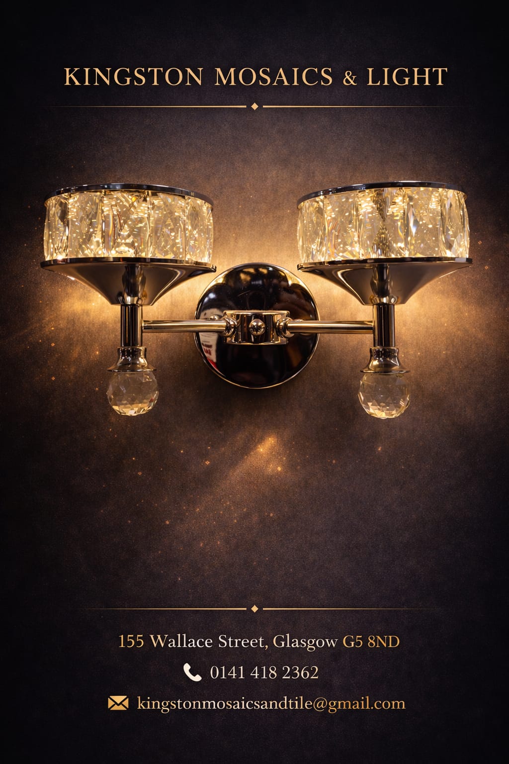Luxury Dual Crystal Bowl Wall Light – Modern Decorative Sconce