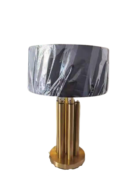 Modern Chrome Table Lamp with White Fabric Drum Shade