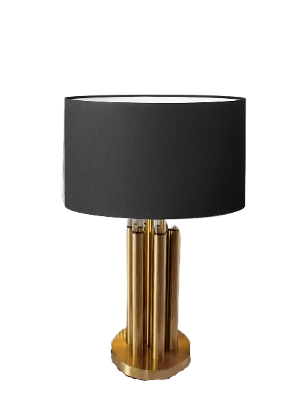 Modern Chrome Table Lamp with White Fabric Drum Shade