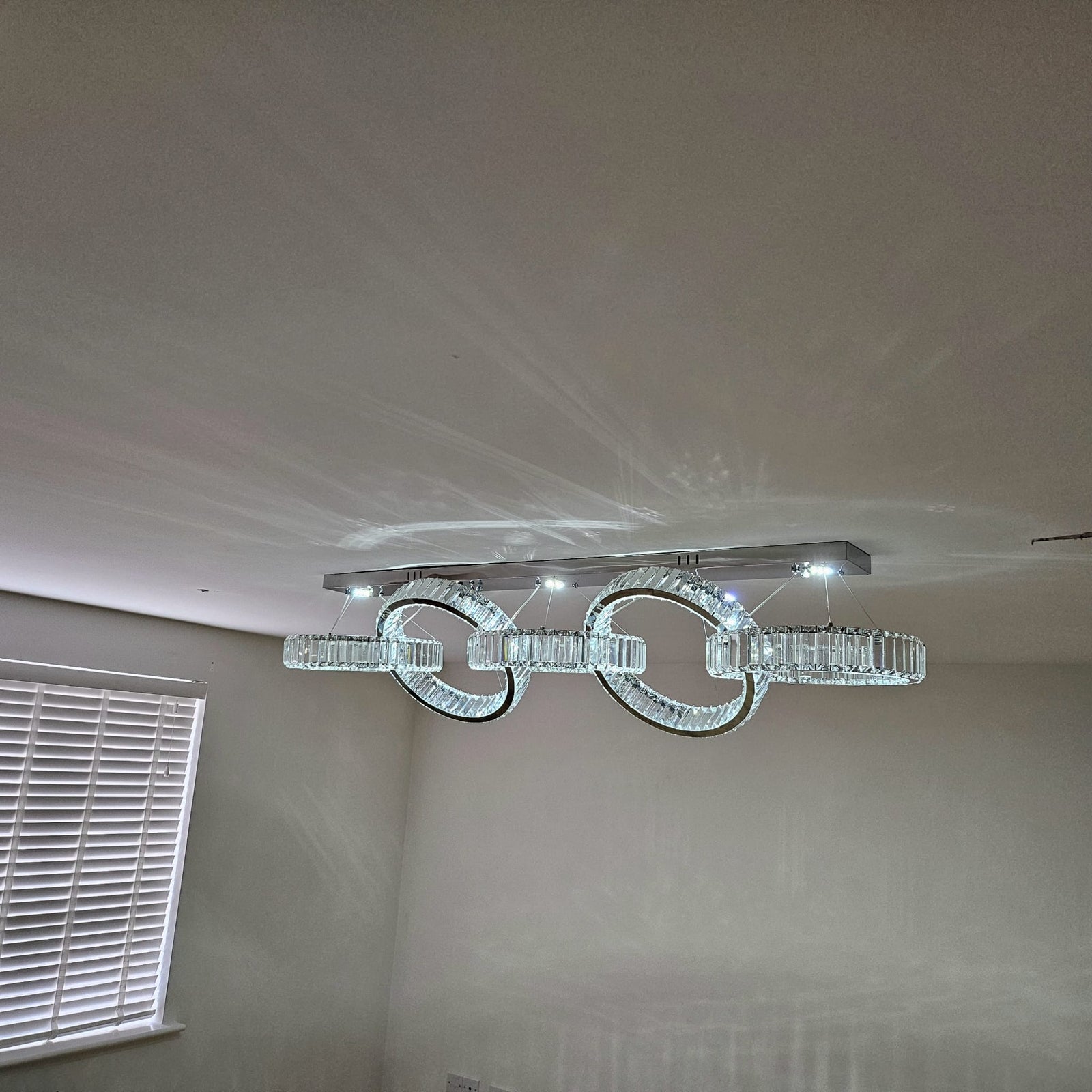 Big Rectangle Pedant 5 Rings Ceiling Light-Colour Changing Hanging-9010-400-5rings-155*60*30