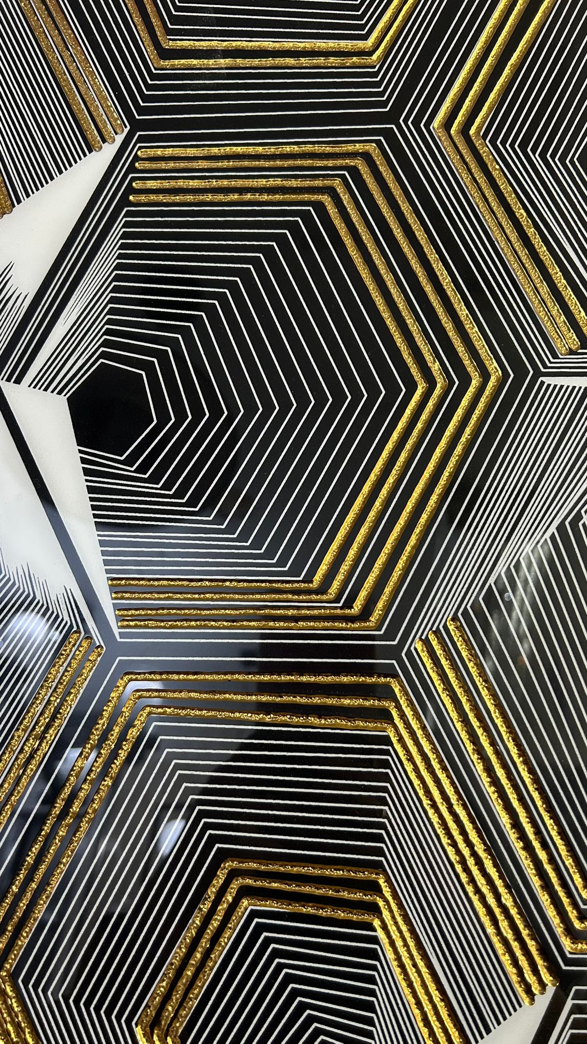 Gold & Black Decor Porcelain Tiles 600 x 600 x 10mm-DEC-WJ6612