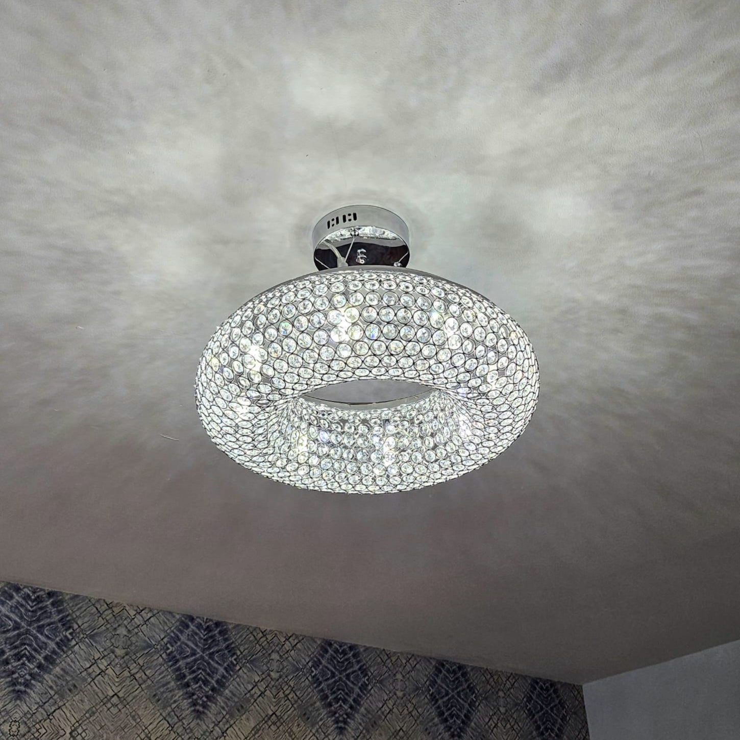 Crystal Square / Circular Pendant & Flash mounted Warm LED ceiling light-8596–8P