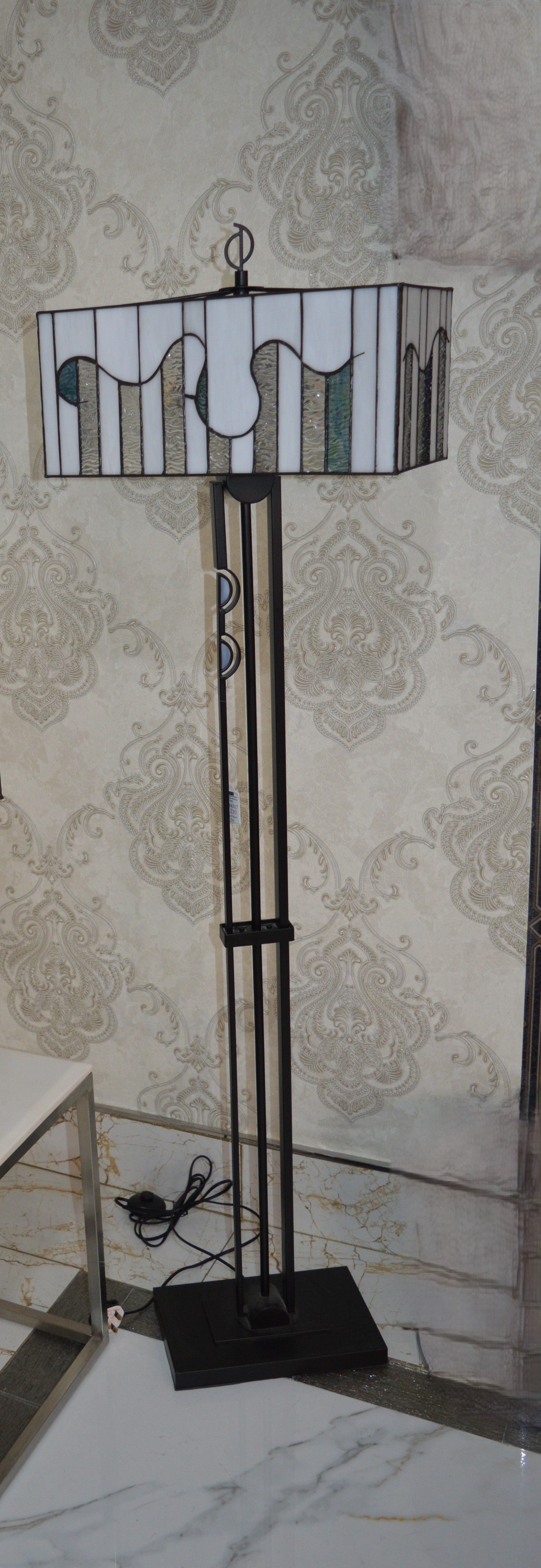 Handmade Rectangle Glass shade Tiffany Floor Lamp & Table Lamp