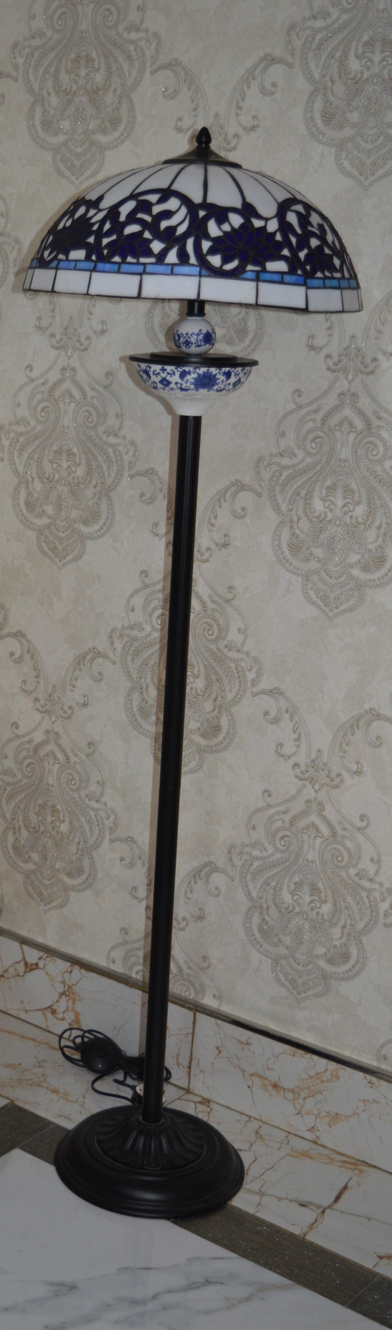 Handmade Rectangle Glass shade Tiffany Floor Lamp & Table Lamp