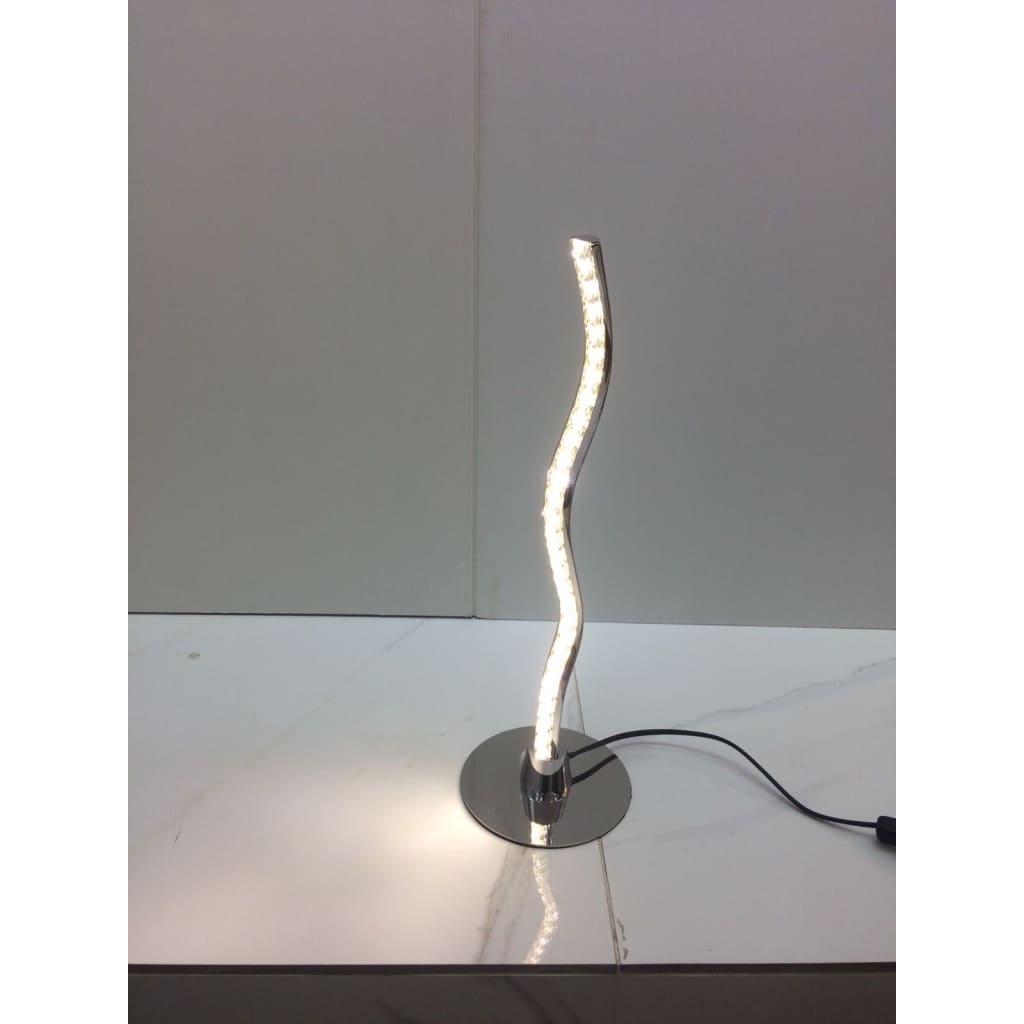 Waved table lamp with metallic frame and crystallic fixtures [MT53028-1A]