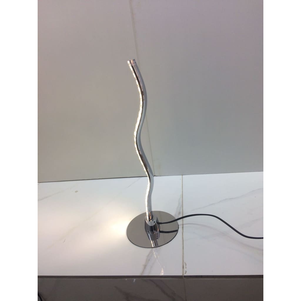 Waved table lamp with metallic frame and crystallic fixtures [MT53028-1A]