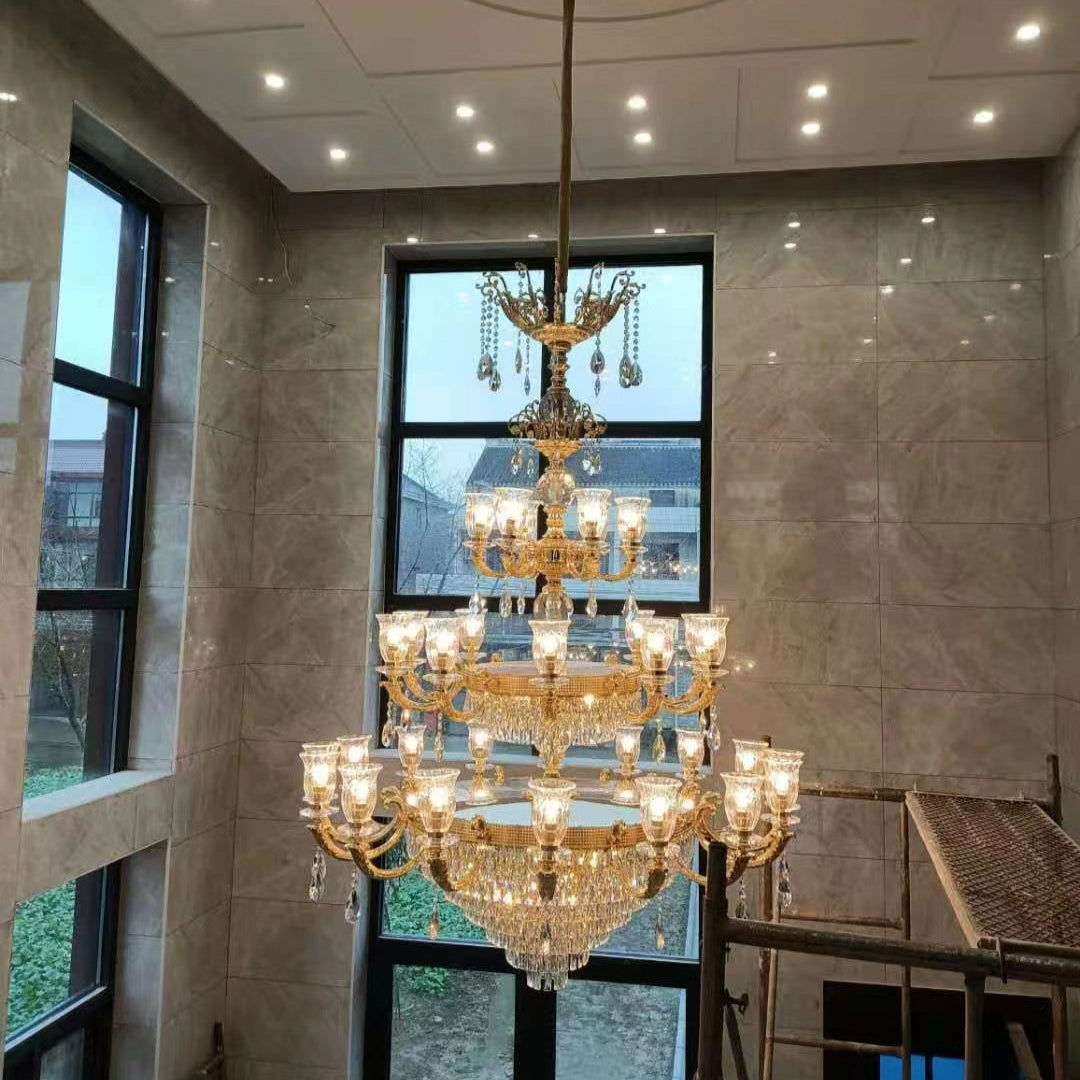 Large Grand Traditional Crystal Chandelier Gold with matching different size lights-Y8098-16+10+6