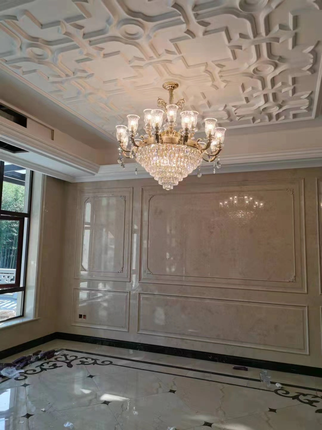 Large Grand Traditional Crystal Chandelier Gold with matching different size lights-Y8098-16+10+6