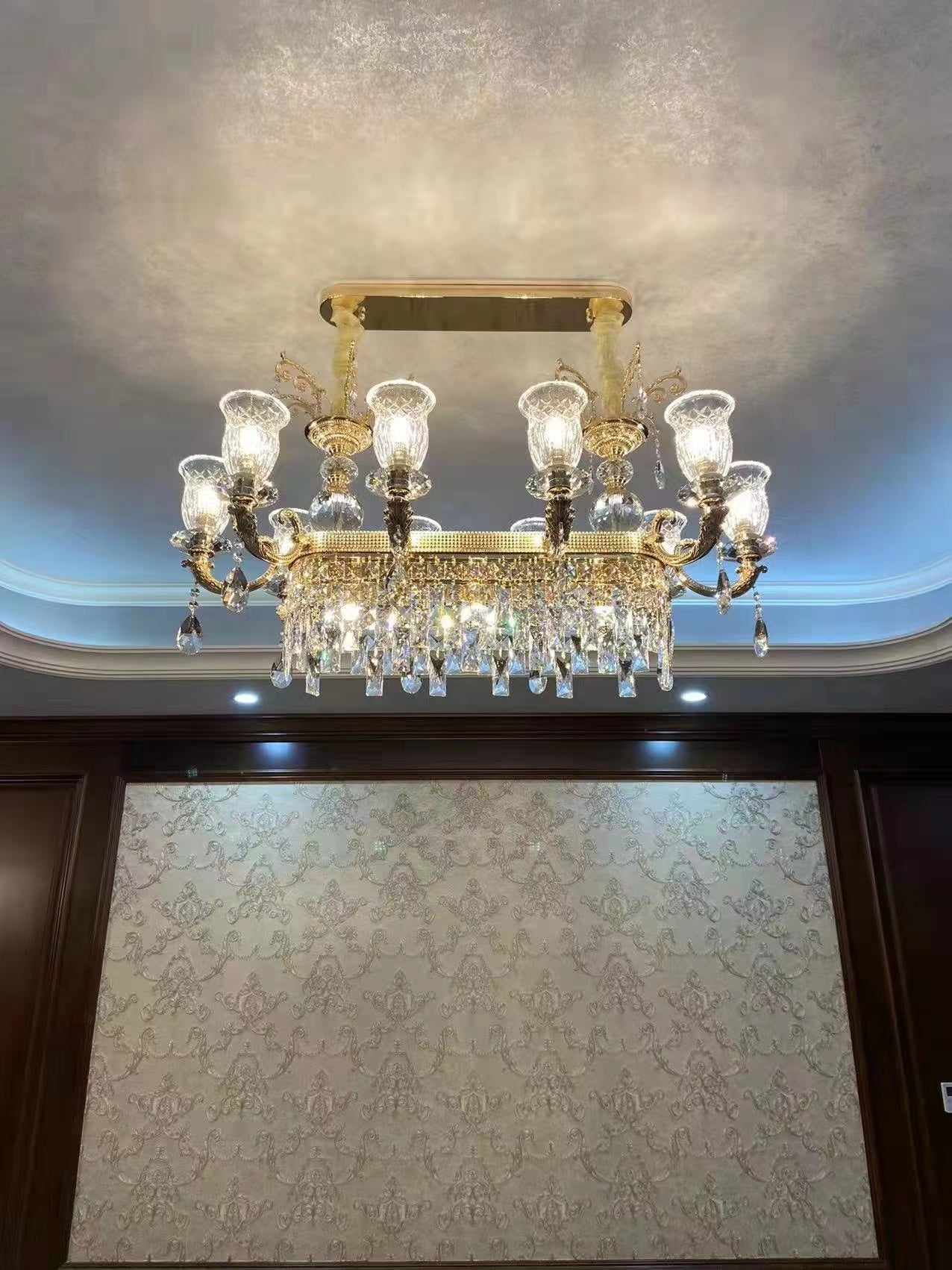 Large Grand Traditional Crystal Chandelier Gold with matching different size lights-Y8098-16+10+6