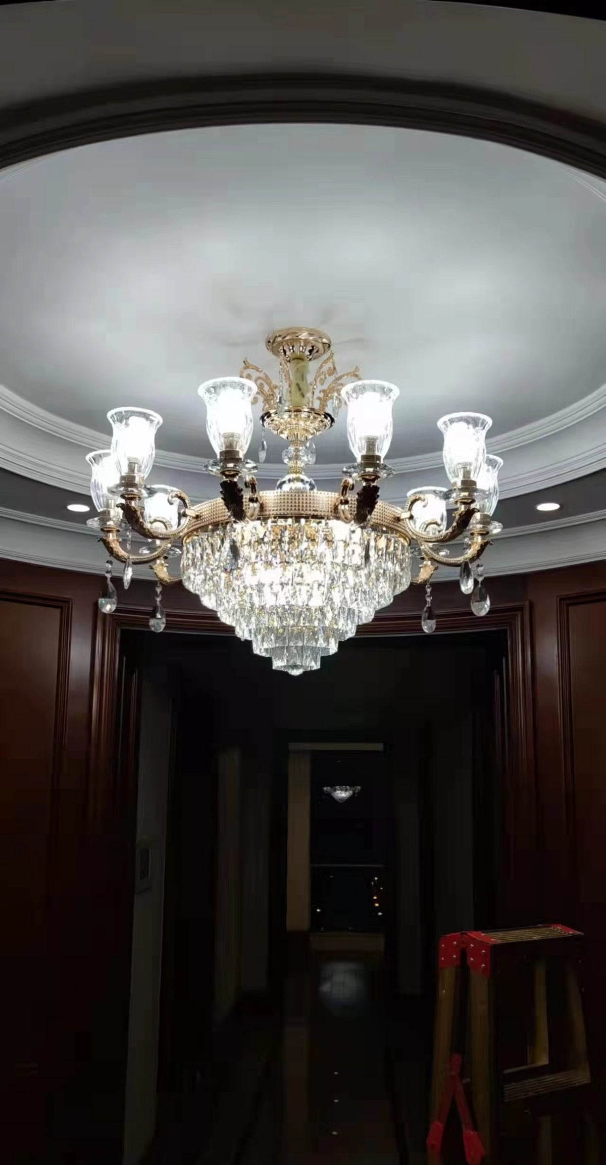 Large Grand Traditional Crystal Chandelier Gold with matching different size lights-Y8098-16+10+6