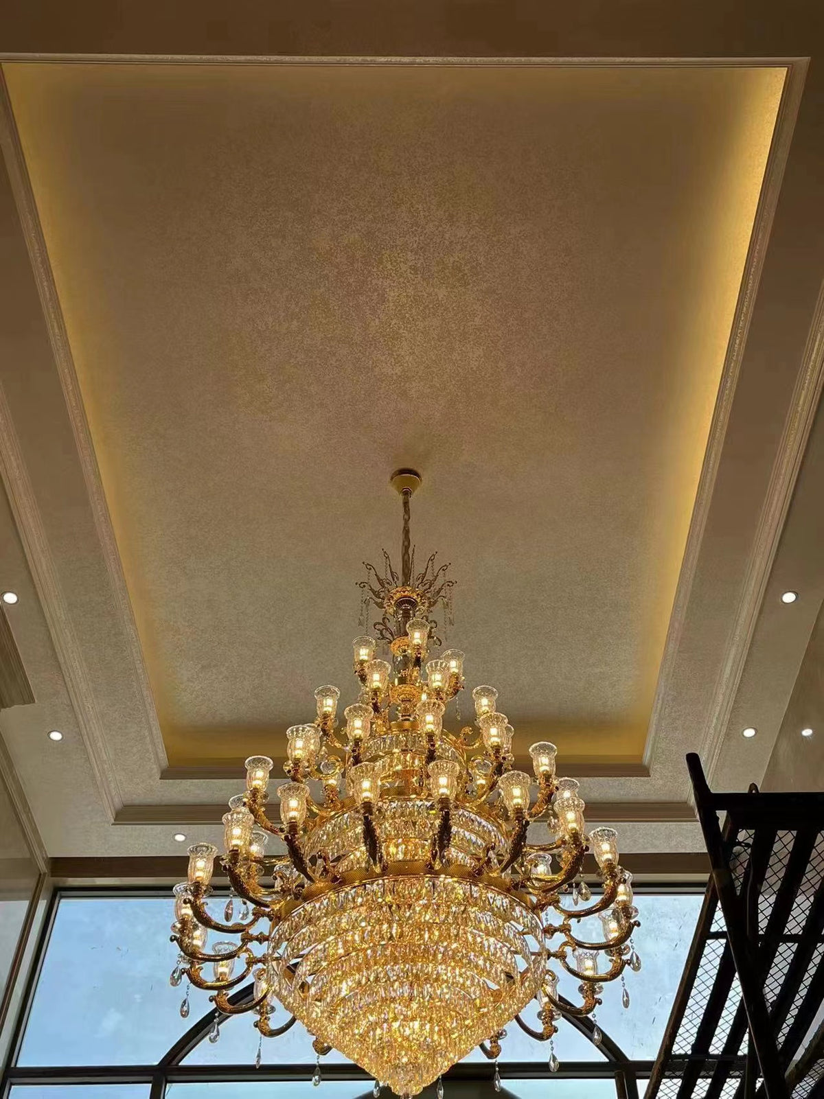 Large Grand Traditional Crystal Chandelier Gold with matching different size lights-Y8098-16+10+6