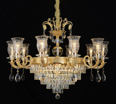 Modern Luxury Crystal Chandeliers –Round(Gold)-6806-8 & 10,Rectangle-6810-10K